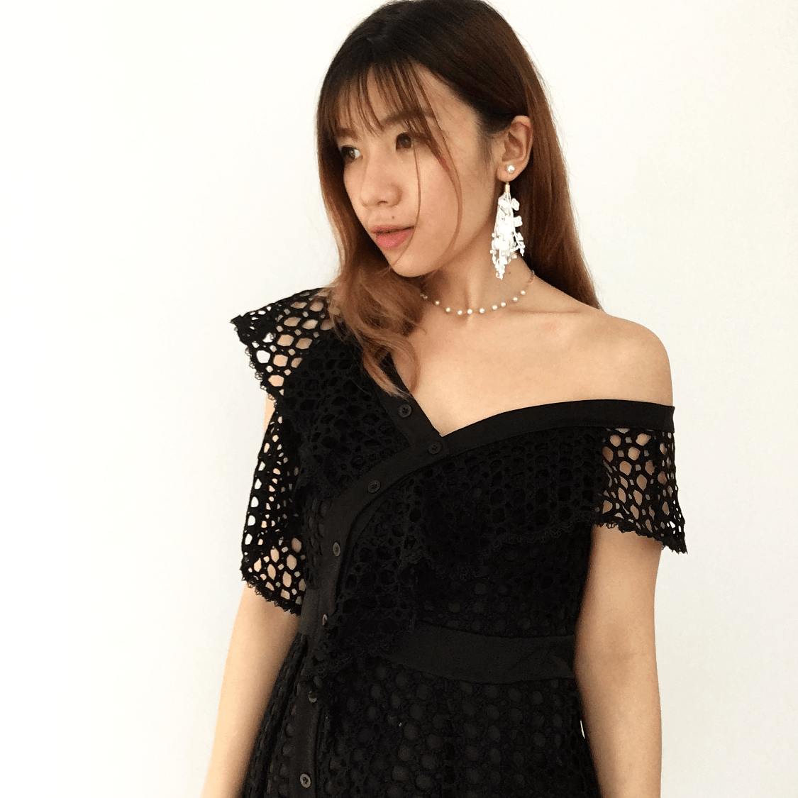 S002 Premium Off Shoulder Dress (Black)-Hearts &amp; Kisses Online Fashion Boutique