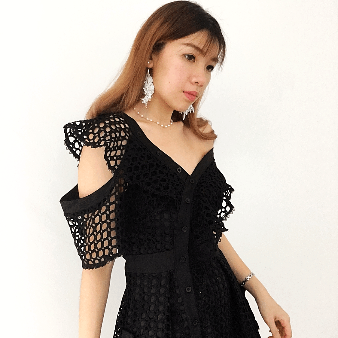 S002 Premium Off Shoulder Dress (Black)-Hearts &amp; Kisses Online Fashion Boutique