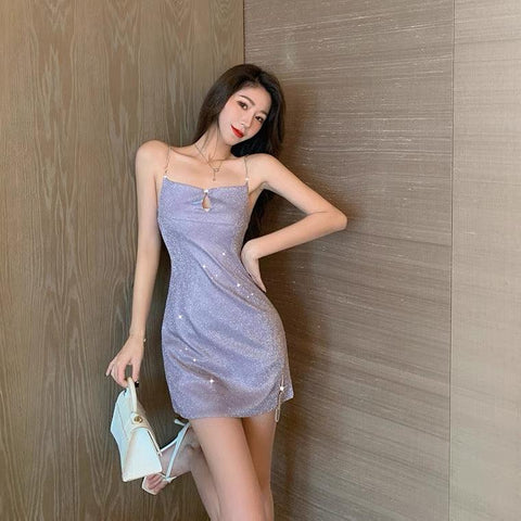 Shinny Purple Dress (S, M) - Hearts & Kisses Fashion Boutique - Online Fashion Malaysia - Dress, Tops, Pants, Rompers, Sportswear & more. We Ship To Malaysia & Singapore