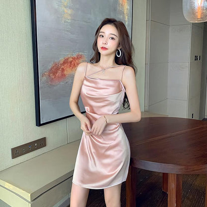 Silky A Line Pink Dress (S, M) - Hearts &amp; Kisses Fashion Boutique - Online Fashion Malaysia - Dress, Tops, Pants, Rompers, Sportswear &amp; more. We Ship To Malaysia &amp; Singapore