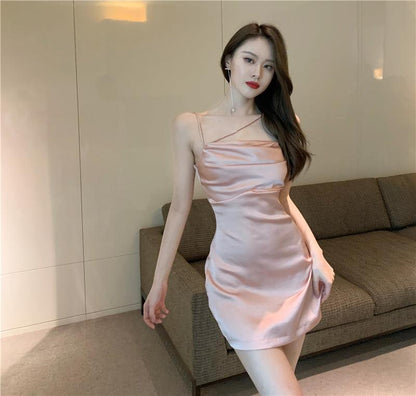 Silky A Line Pink Dress (S, M) - Hearts &amp; Kisses Fashion Boutique - Online Fashion Malaysia - Dress, Tops, Pants, Rompers, Sportswear &amp; more. We Ship To Malaysia &amp; Singapore