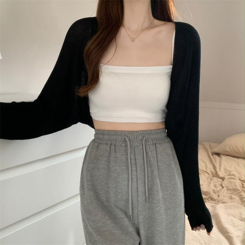 Taya Thin Crop Cardigan Top - Hearts &amp; Kisses Fashion Boutique - HNK Online Fashion Malaysia - Buy Dress Online. Shop Dress, Tops, Pants, Rompers, Sportswear &amp; more. We Ship To Malaysia &amp; Singapore.