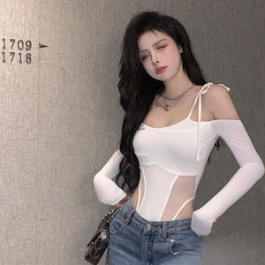 Waist Cut White Long Sleeve White Top - Hearts & Kisses Fashion Boutique - HNK Online Fashion Malaysia - Buy Dress Online. Shop Dress, Tops, Pants, Rompers, Sportswear & more. We Ship To Malaysia & Singapore.